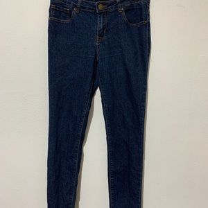 FOREVER 21 Women's Jeans Size 27 Skinny Dark Wash Blue Stretch Denim Mid Rise